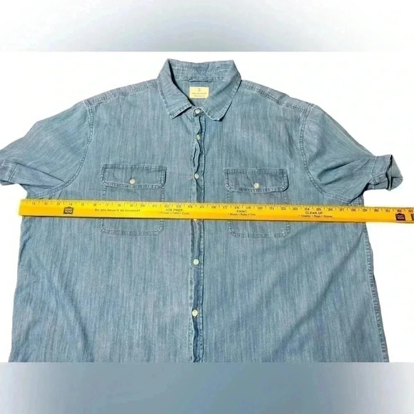 Mutual Weave Mens Denim Short Sleeve Button Up Shirt Size 2XL - Picture 3 of 8